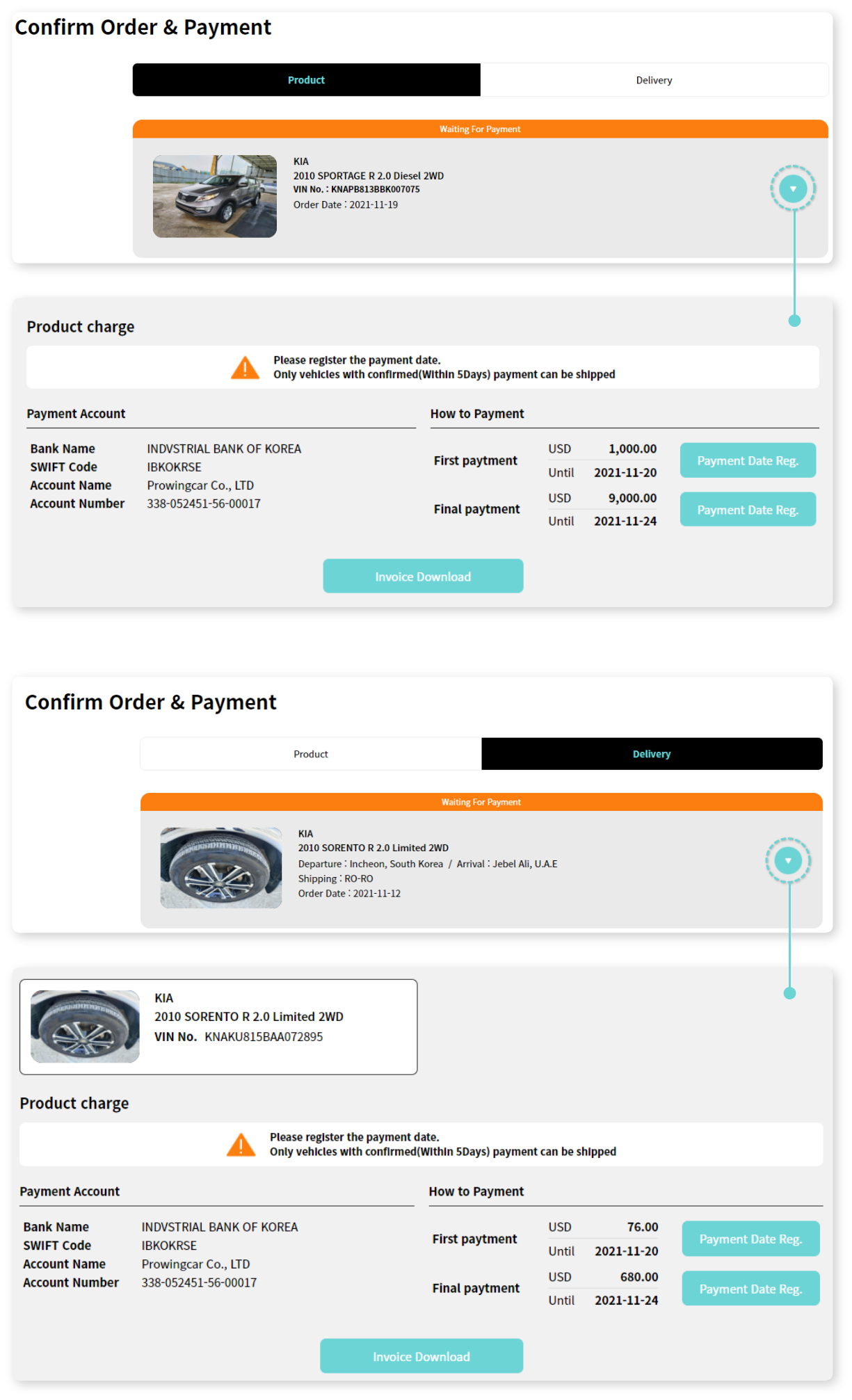 Confirm Oder & Payment